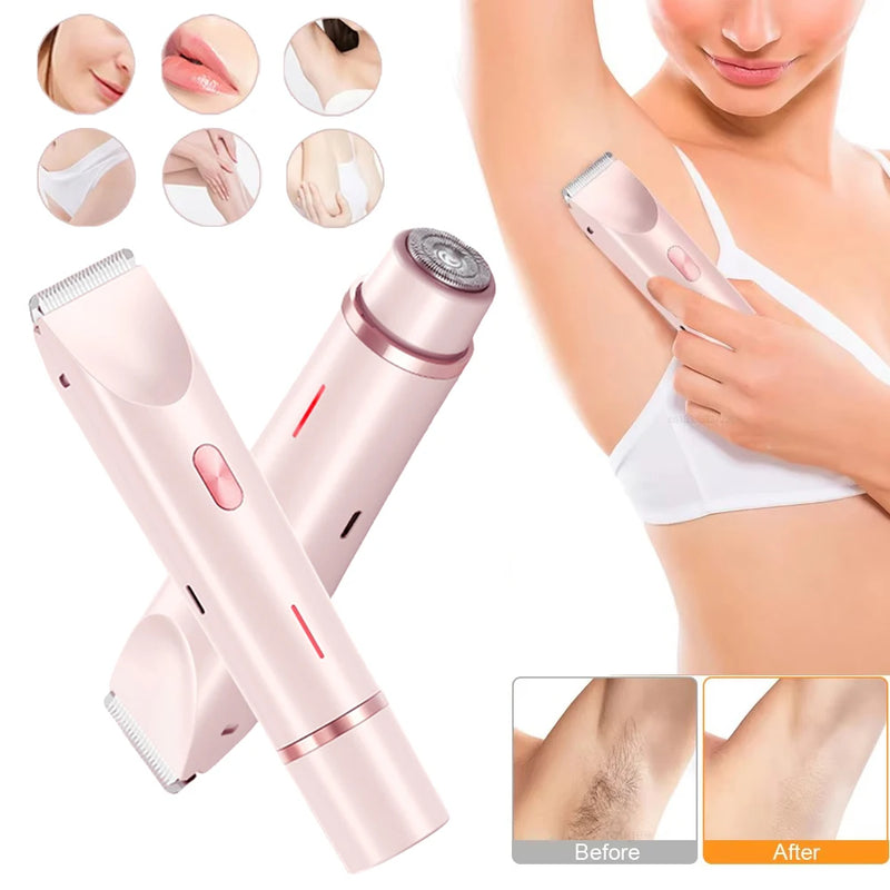 Women Hair Removal Razor Electric Epilator Portable Painless Pubic Legs Body Hair Trimmer for Ladies Bikini Underarms Legs Hair