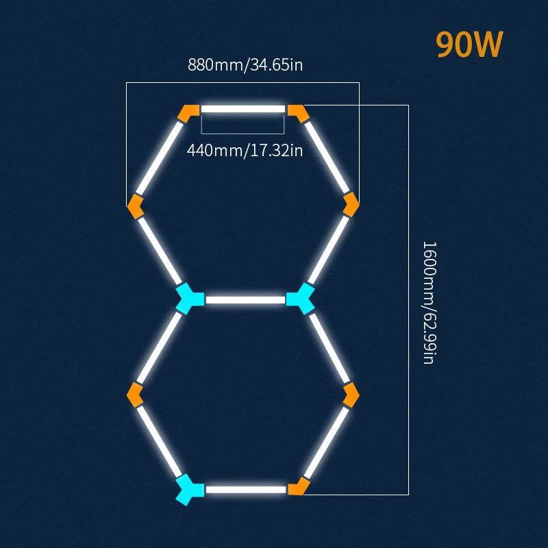 Garage Light Hexagon Led Lights Lamp Highly Efficient Honeycomb LED Light Customized for Barber Ceiling Lighting Workshop