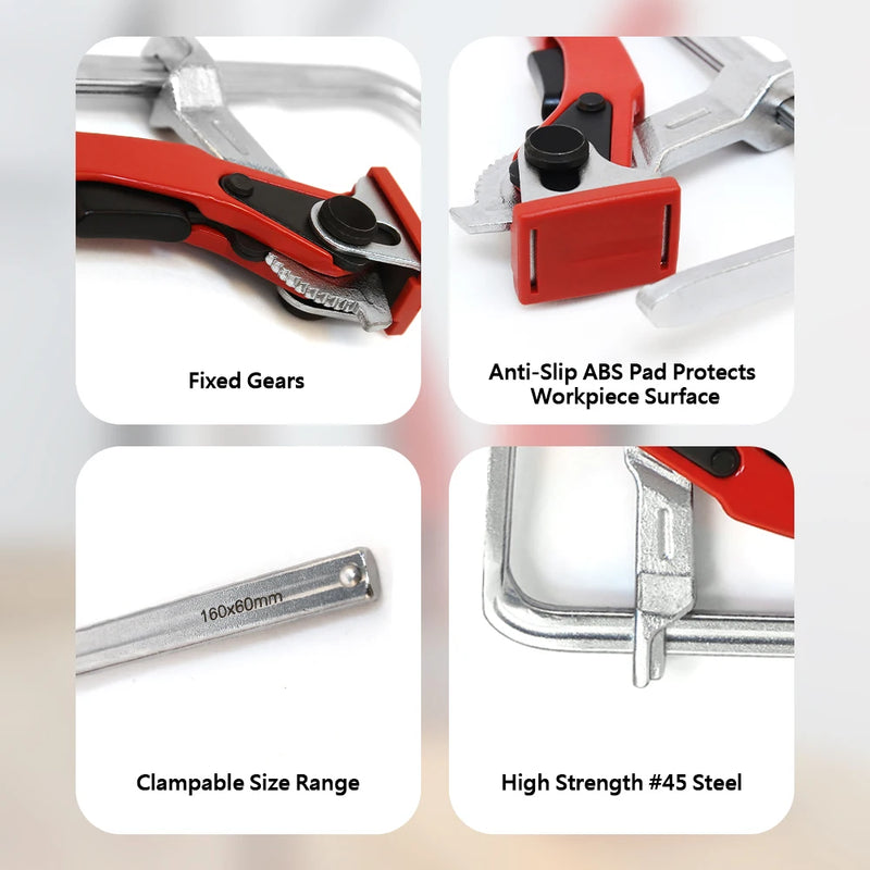 2PC Alloy Steel Upgrade Quick Ratchet Track Saw Guide Rail Clamp MFT Clamp for MFT Table and Guide Rail System Woodworking Clamp