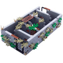 Military MOC Sentry Building Block Soldier Sandbag Fence Cannon Shell Barbed Wire Weapon Rack Training Field Watchtower Toy K018