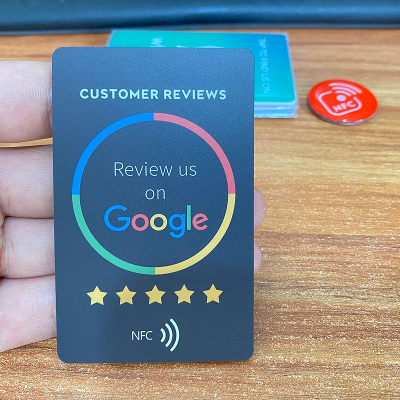 50PCSReview us on Google Trustpilot Tripadvisor Reviews NFC Tap Cards NTAG215 504bytes NFC-Enabled Google Reviews Cards