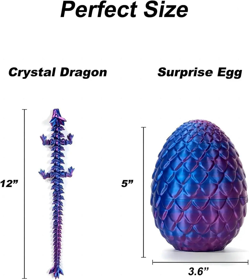 3D Printing Dragon Eggs 12 Inch Dragon Toy Easter Eggs Hinged Dragon Stress Relieving Toy Interior Decoration Office Decorations