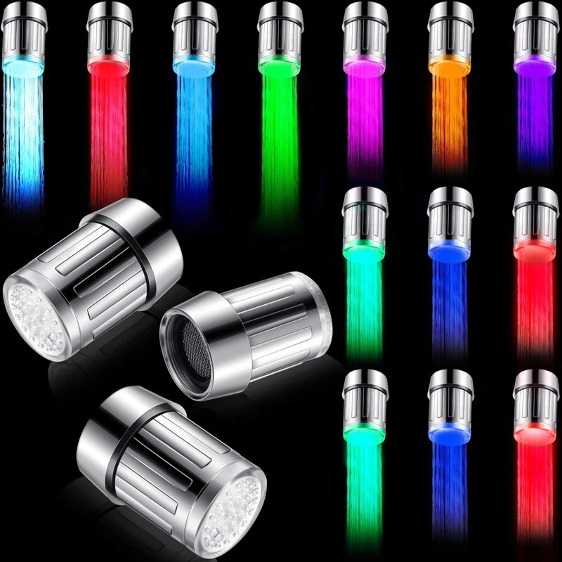 LED Temperature Sensitive Faucet Water Saving Kitchen Bathroom Sensor 7 Color Change Faucet Head Aerator Tap Nozzle Shower