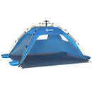 Outsunny Pop-Up Beach Tent with 2 Doors 2 Windows 220X173X120 cm Blue