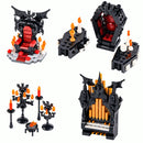 MOC Halloween Skeleton Horde  Building Blocks Dark Castle with Vampire Throne DIY  Medieval Bricks Collection Gift
