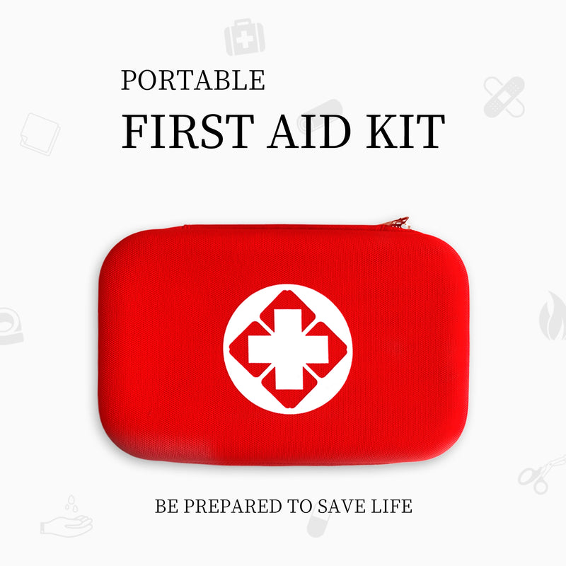 Personal First Aid Kit EVA Kit for Car Emergency Supplies Mini Compact Bag, Basic Camping Essentials Survival Kit 28PC