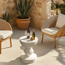 Modern Concrete Side Table for Indoor Outdoor Round Coffee Table Accent Table Garden Stool Unique Shaped