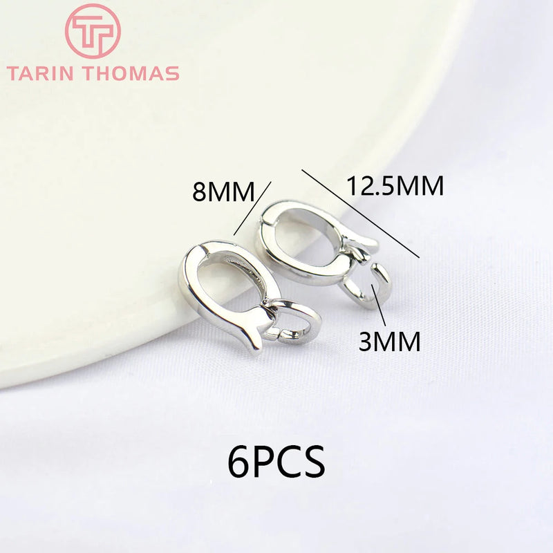 (3310) 15.6x9.6MM Hole 2MM 24K Gold Color Brass Lobster Clasps for Charms Pendants High Quality DIY Jewelry Making Findings