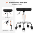 KKTONER PU Leather Round Rolling Stool with Foot Rest Swivel Height Adjustment Spa Drafting Salon Tattoo Work Office Stools