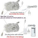 25M Icicle String Lights LED Fairy Lights Christmas Garland With Remote Control For New Year Party Wedding Garden Terrace Decor
