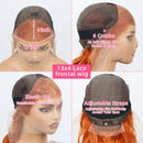 Ginger Bob Lace Front Wigs Human Hair for Women 13x4 HD Lace Frontal Body Wave Bob Orange Ginger Wig 180% Brazilian Remy Hair
