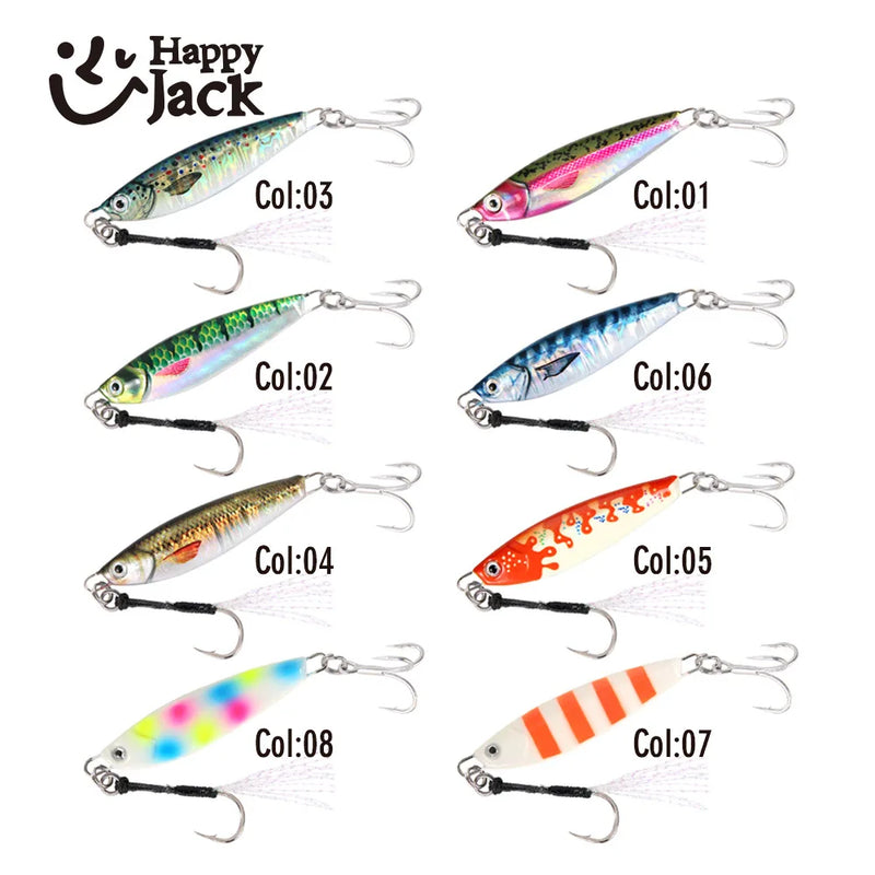 Happyjack Slow Jig micro Jig 10g 15g 20g 30g Spoon Metal Bait Sea  slow metal jigging  Casting Jig Off Shore Jig Artificial Bait