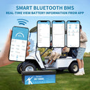 48V 100Ah LiFepo4 Battery with 200A Bluetooth BMS, 10 Years-Lifetime, Perfect for Golf Carts, Boat, Trolling Motor, Lawn Mower