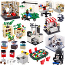 MOC City Building Blocks Accessories Mahjong Machine Plant Sofa Bed Piano Refrigerator Kitchen Toy Brick Florist Bar X009 TV Set