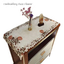 Popular satin Rose flower Embroidery table place mat Christmas pad dish dining placemat cup coaster coffee tea doily kitchen