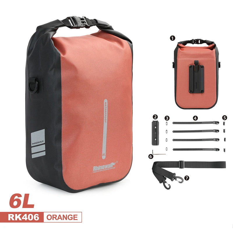 Rhinowalk Bike Bag For Fork Quick Release Bicycle Bag Waterproof 4-6L Electric Scooter Bag Bicycle Front Bag Bikebag Accessories