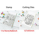 Birthday Cake Cute Frog Fox Animals Cutting Dies and Clear Stamps Bottle Thank You Words Dies For DIY Scrarpbooking Paper Craft