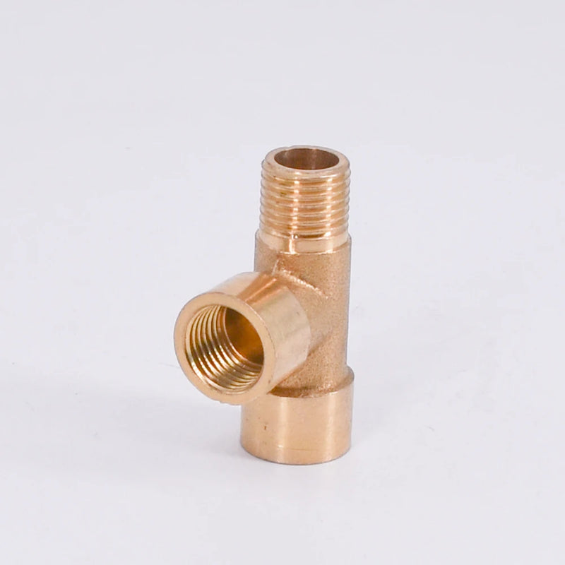 1/8" 1/4" 3/8" BSP Female Male Tee 3 Ways Splitter Brass Pipe Fitting Water Gas Oil DN6/8/10 Home Garden