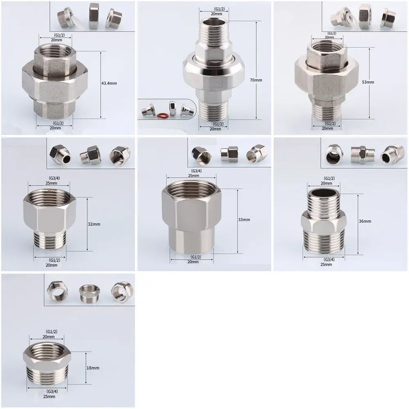 1/2" 3/4" BSP Female Male Thread Tee Type Reducing Stainless steel Elbow Butt joint adapter Adapter Coupler Plumbing fittings