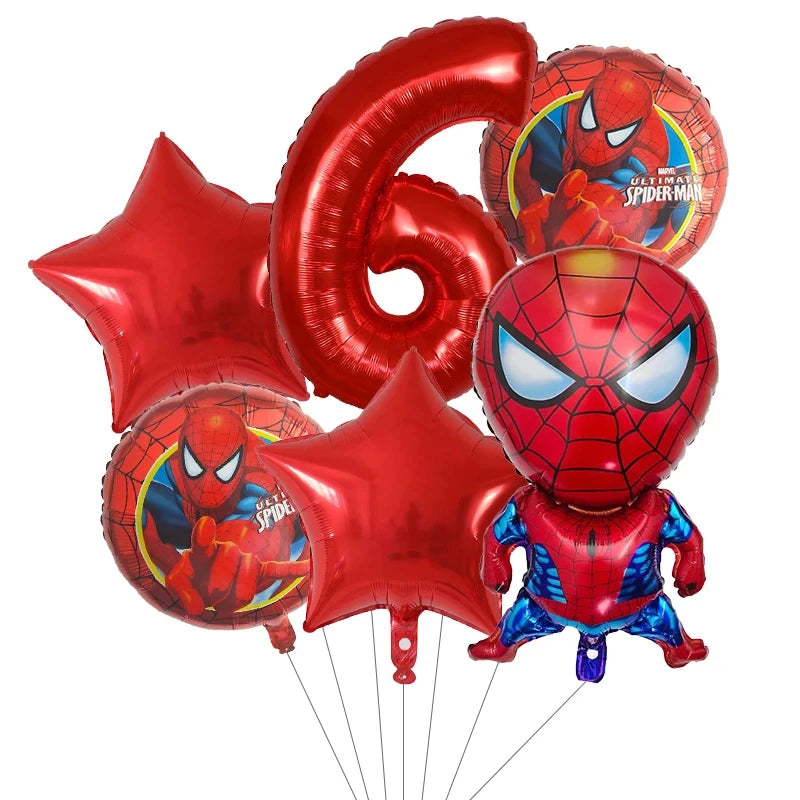 Spiderman Birthday Decorations New Spiderman Aluminum Film Balloon Disposable Tableware Party Plates Straw Supplies Baby Shower