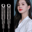 Trendy Long Tassel Sparkling Drop Earrings For Women Girls Korean Shiny Elegant Heart Dangle Earrings Fine Jewelry Wedding Gift