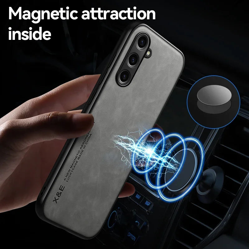 Case for Samsung Galaxy S24 S23 FE S23 Ultra Protective Cover For Galaxy S22 S21 S20 Plus S10 S9 S8 Magnetic Holder Phone Coque