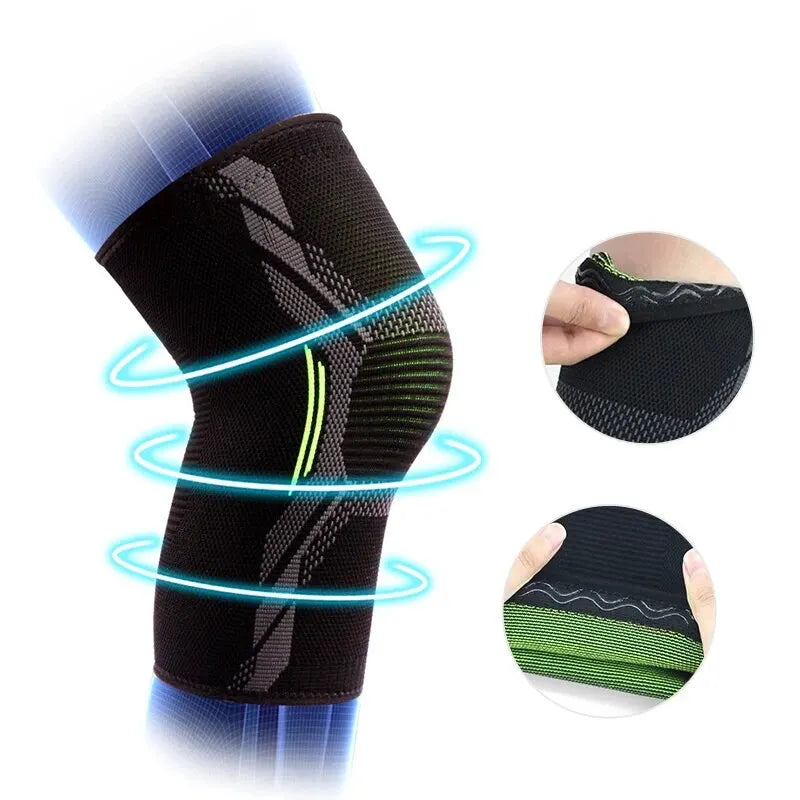 Single Knitted Nylon Sports Knee Pad Riding Protective Gear Running Basketball Skipping Rope Warm Knee Pad Foot Cold Proof Black