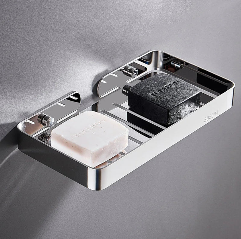 Bathroom 304 stainless steel drain soap dish bathroom shelf soap basket toilet wall mount storage soap holder