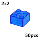 MOC Transparent Thick Building Blocks 1x1 1x2 2x2 2x4 Dots Clear Brick Figures Educational Creative Toy for Kid Compatible Brand