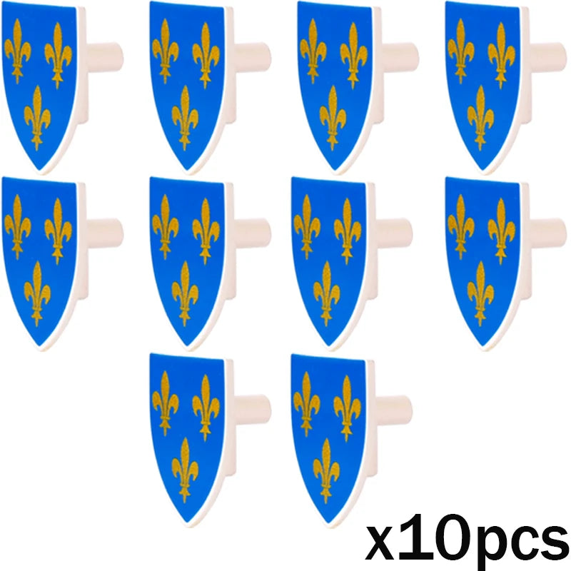 MOC Medieval Accessories Series Building Blocks Military Army Soldier Armour Shield Helmet Sword Crown Weapon Knight Bricks Toys