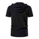 New Men's V-neck shirt Summer Men's Short-Sleeved T-shirt Cotton and Linen Led Casual Men's T-shirt Shirt Male Breathable Shirt