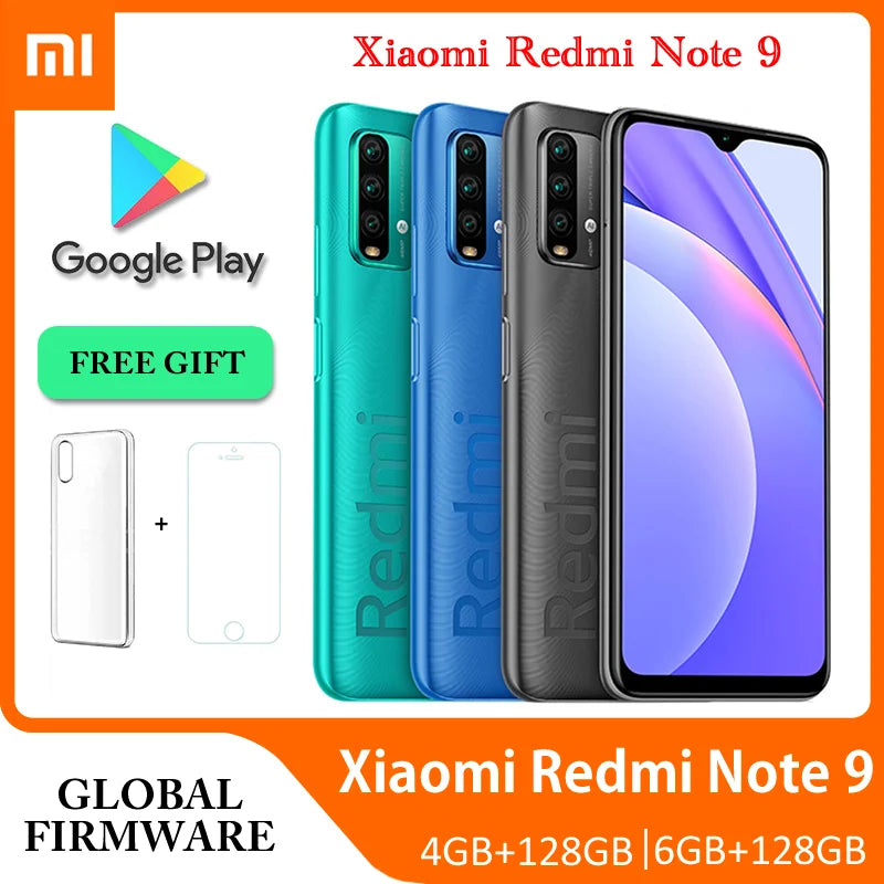 Original Xiaomi Redmi Note 9 Global Rom Smartphone 6000mAh Battery Snapdragon 662 Octa Core 48MP Camera Unlocked Cellphone Note9