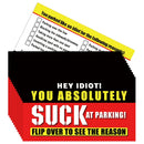 (Pack Of 50)Bad Parking Cards  You Parked Like An Idiot Business Cards 3.54"x1.97" For Funny Parking Violation Prank Notice Gag