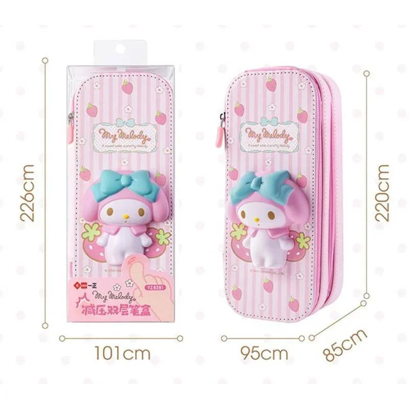 2023 Sanrio 3D Stationery Box Mymelody Kuromi Cinnamoroll Pochacco Squishy Stress Relieve Pencil Case Kids School Gift