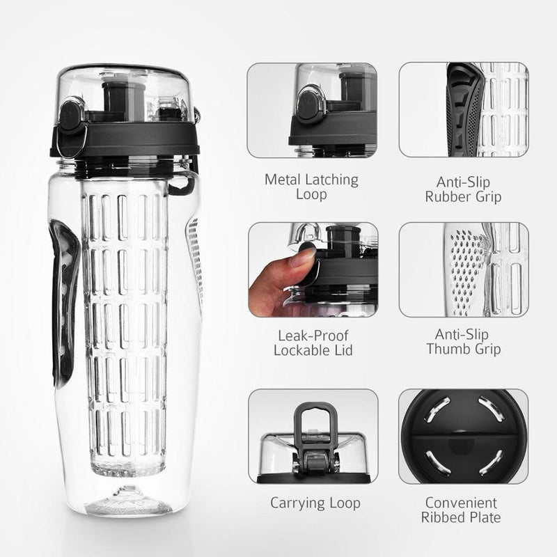 1000ml Water Fruit Bottle Bpa Free Plastic Sport Fruit Infuser Water Bottles with Infuser Juice Shaker Drink Bottle of Water