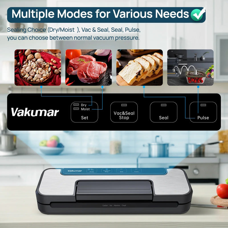 Vakumar VH1506 vacuum sealer machine sous vide Handle type 80Kpa multifunctional and convenient vacume sealer Household