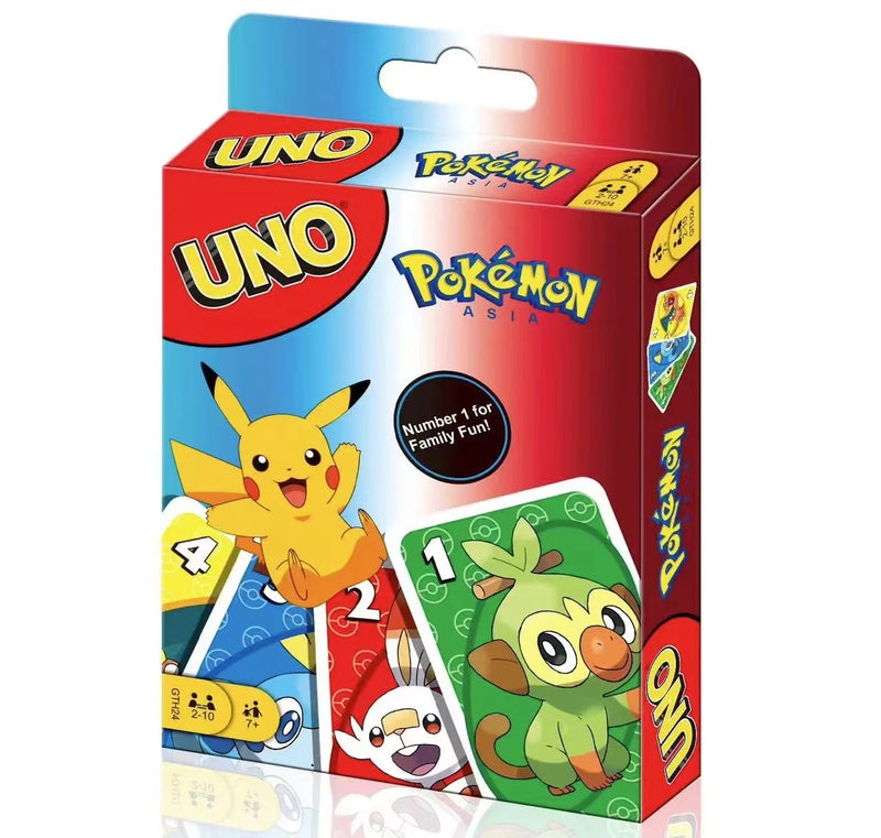 UNO FLIP! Pokemon Board Game Anime Cartoon Phase 10 Pikachu Pattern Family Funny Entertainment Uno Cards Games Christmas Gifts