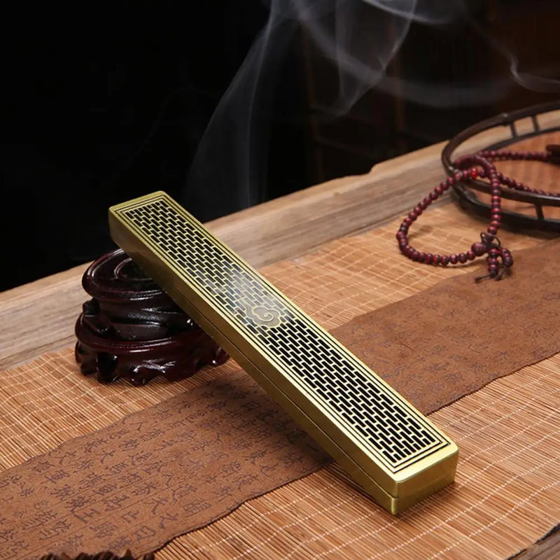 Creative Retro Black Home Office Wooden Incense Holder Incense Burner Traditional Chinese Type Wood Handmade Carving Censer Box