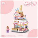 LOZ Building Blocks City View Scene Ice Cream Shop Photo Studio Cafe Flower Shop  Commercial Shop  Christmas Gift for Children
