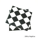 Black white racing tablecloth checkered flags racing car table cover plates cups race Track racing birthday party decor supplies
