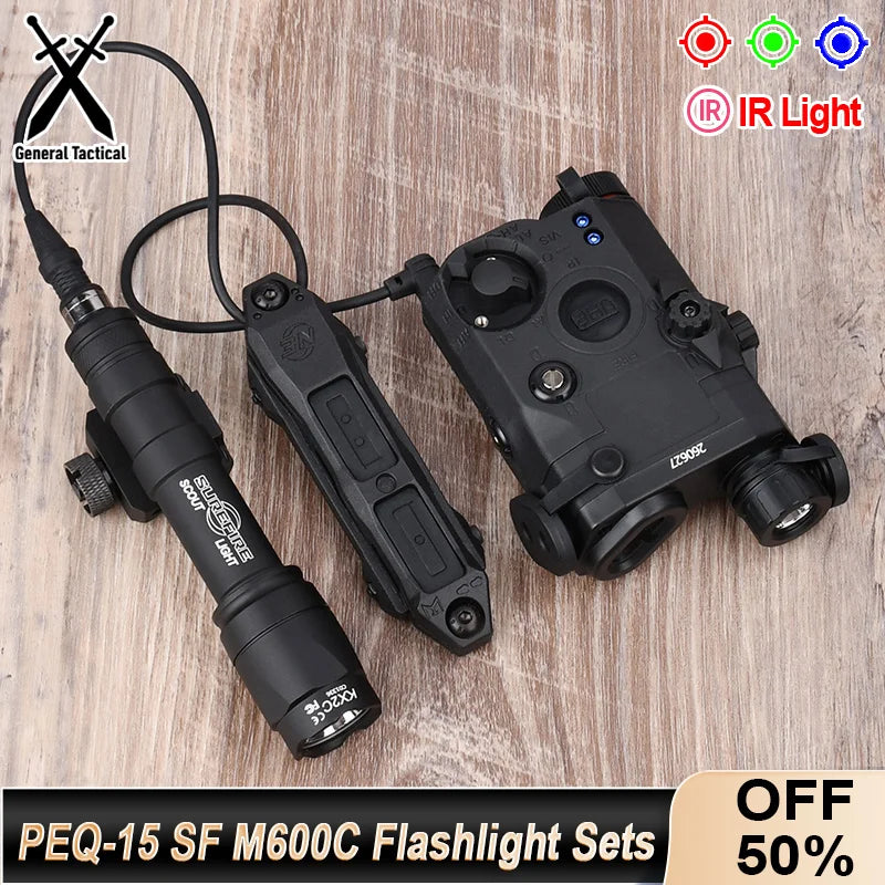 Tactical PEQ 15 SF M300A M600C Flashlight Airsoft Pistol Gun Equipments Accsesories Military High Power Red Dot Green Blue Laser