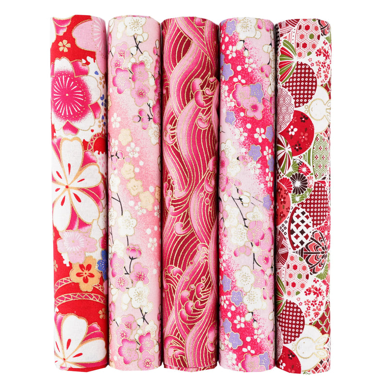 5PCS 25 x 25cm/50 x 50cm Squares Cotton Craft Japanese Fabric Cloths for DIY Bundle Patchwork Quilting Sewing Artcraft