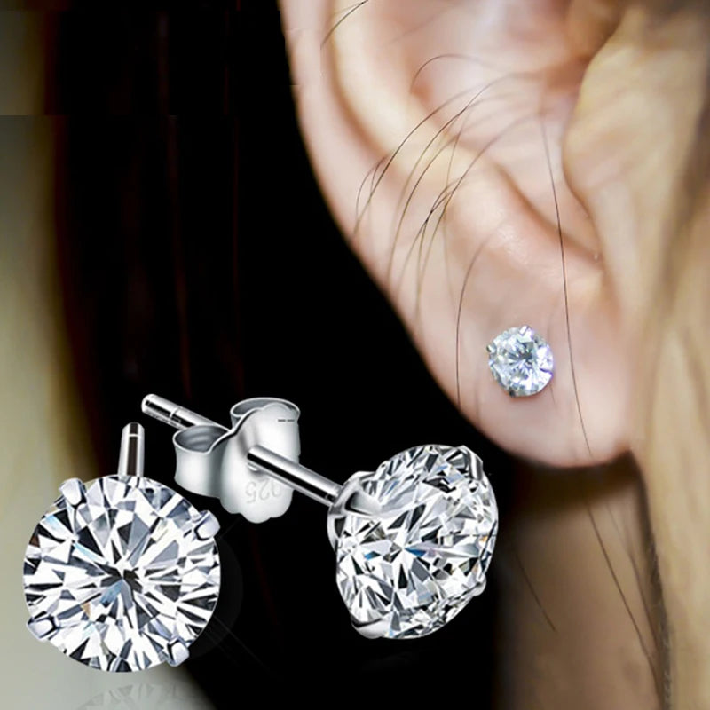 SMTCAT 0.5-1.2 Carat D Color Moissanite Ear Stud Earrings For Women 925 Sterling Silver Sparkling Piercing Earring Fine Jewelry