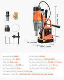 SucceBuy 1300W 1400W 2" Electric Drilling Machine Magnetic Drill Press Boring Diameter Power Drill 1-second Release Drill