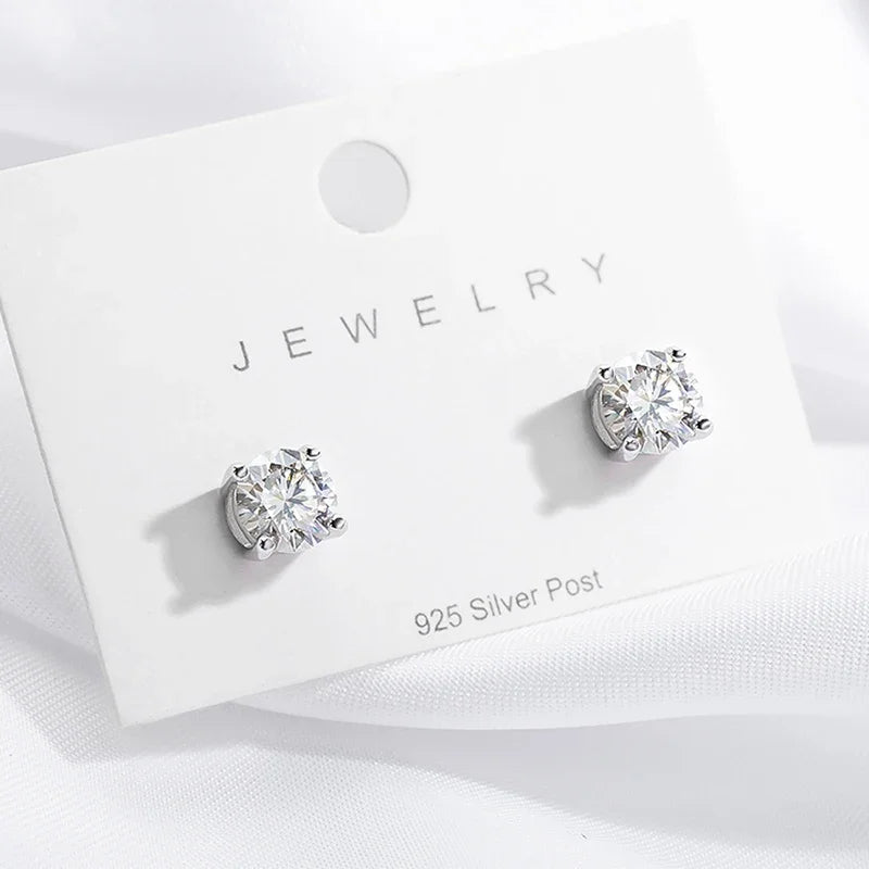 Smyoue 0.1-3CT Test Passed Moissanite Studs Earrings for Men Women S925 Silver Platinum Plated Bride Wedding Diamond Studs GRA