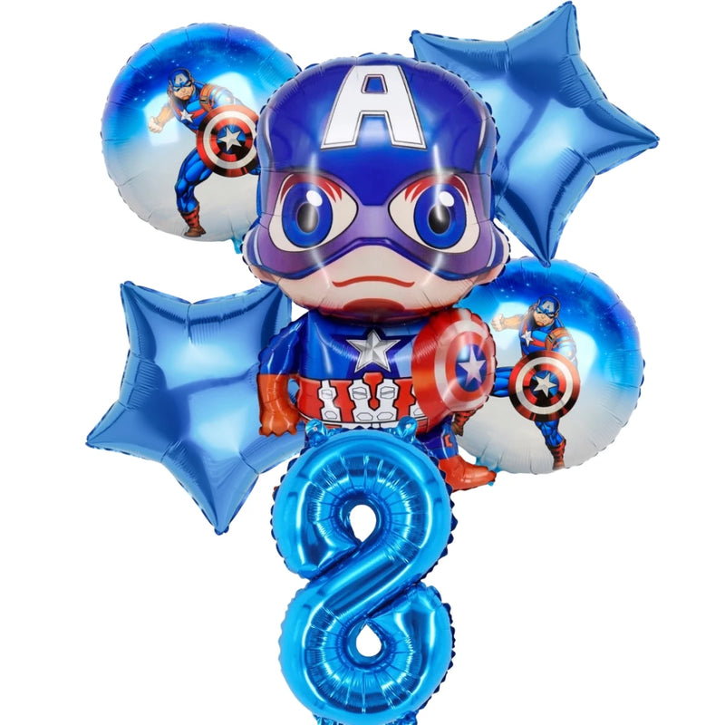 Cartoon Captain America Theme Disposable Tableware Set Birthday Party Dress up Balloon Decoration Baby Shower Background Cloak