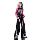 Boys Hip Hop Fashion Sweatshirt Contrast Loose Pants Girls Crop Top Streetwear Child Street Dance Clothes Sets Kids Jazz Costume