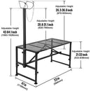 SucceBuy Goat Sheep Stand 51x23in Livestock Stand Metal Livestock Milking and Shearing Stand 21" to 33" Adjustable Height White