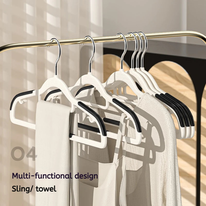 10Pcs Black/Orange/Grey Multifunctional Wet and Dry Household Hanger Suitable for Hanging Clothes Bedroom Wardrobe Anti-Slip