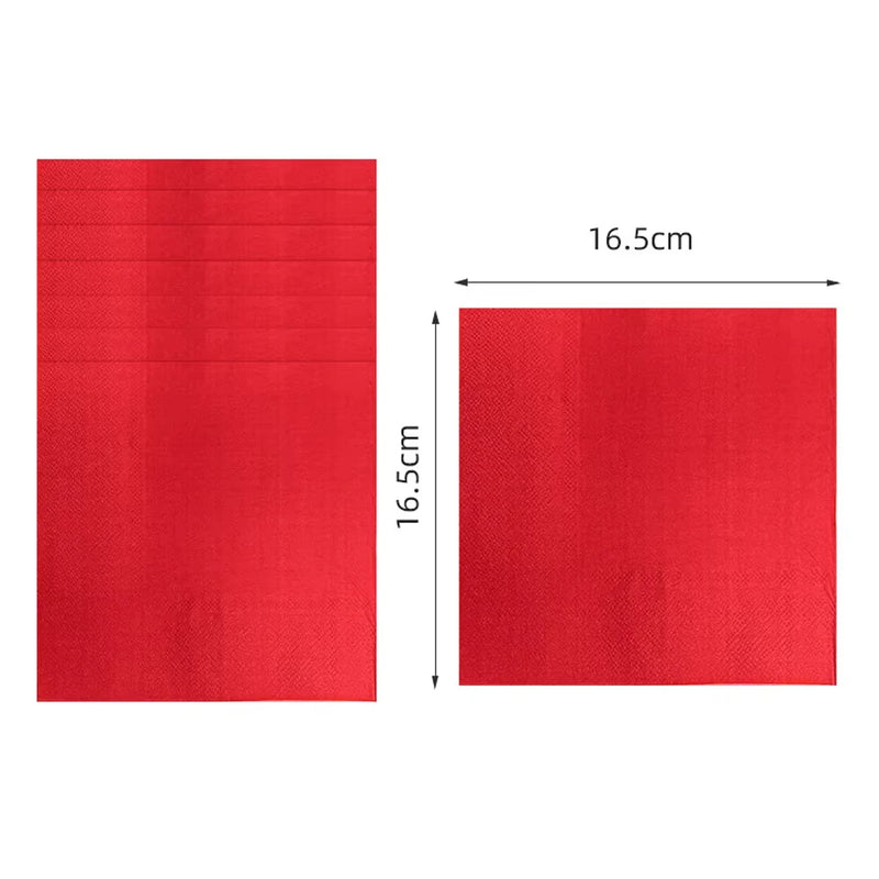 Solid Red Theme Birthday Party Supplies Disposable Dinnerware Paper Napkin Cup Plate Tablecloth Banner for Wedding Decoration